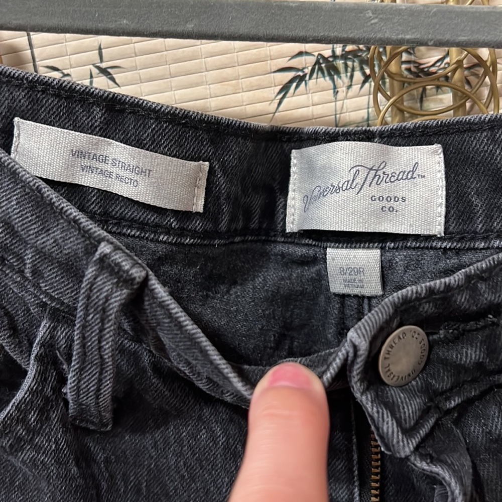 Euc Universal Thread Distressed Black Vintage Str… - image 2